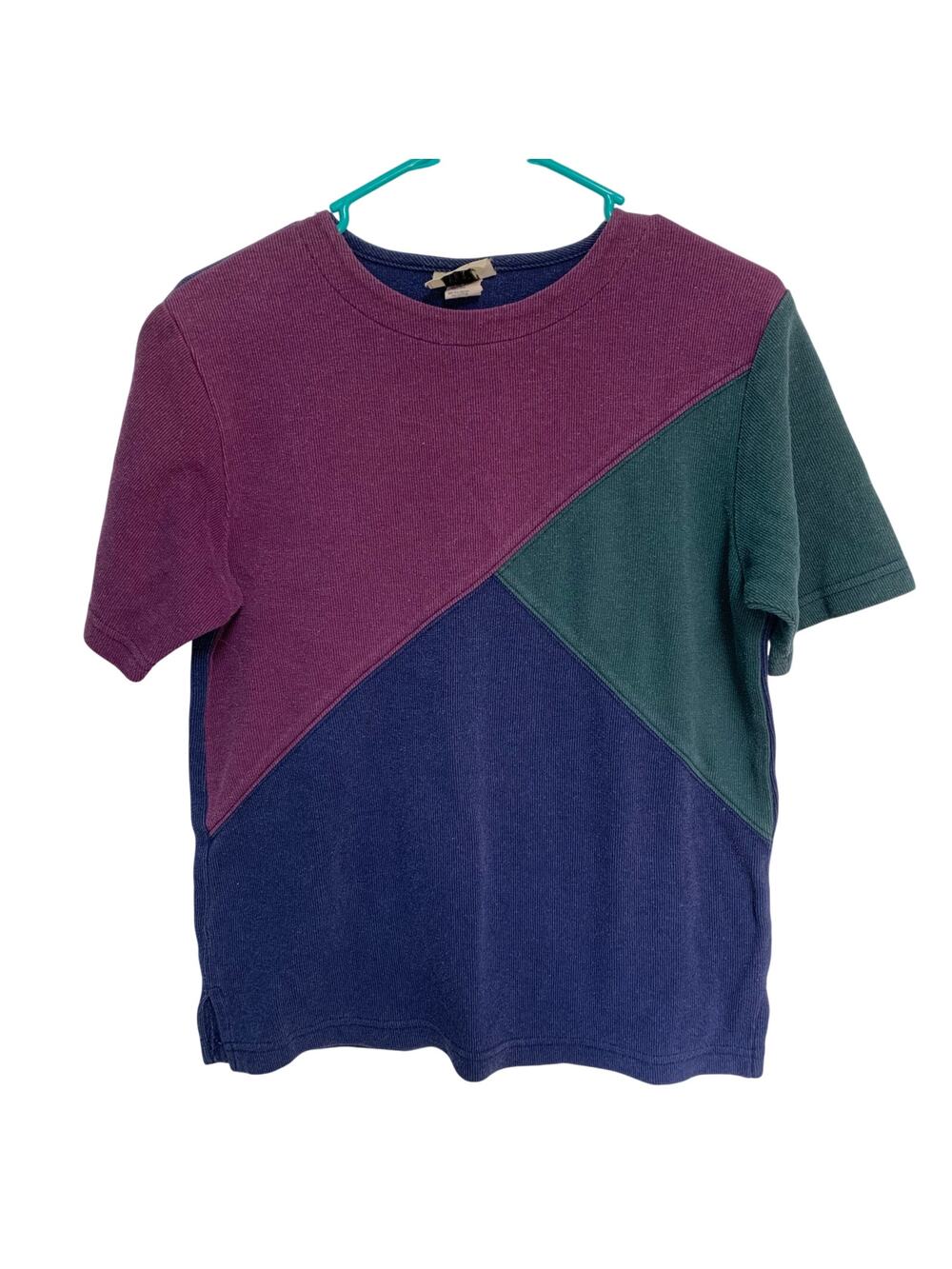 Teddi Petite Vintage Women’s Color Block Short Sleeve Polyester Blend Top Size S